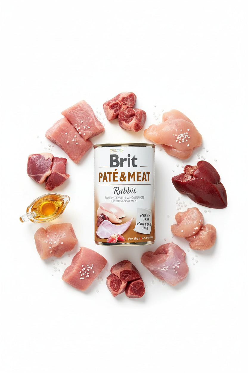 Hrana umeda pentru caini Brit Pate & Meat Rabbit 400g