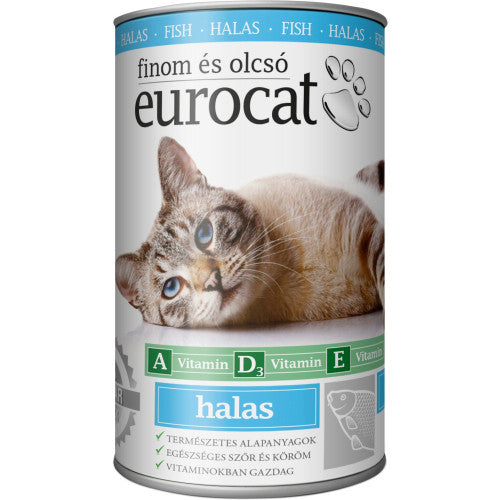 EuroCat Рыба влажный корм для кошек кусочки в желе 415 г