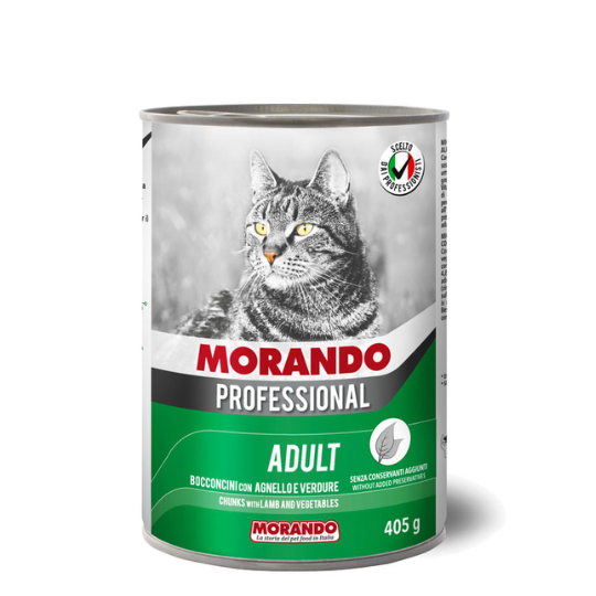 Hrana umeda pentru pisici Morando Chunks cu miel si legume 405g