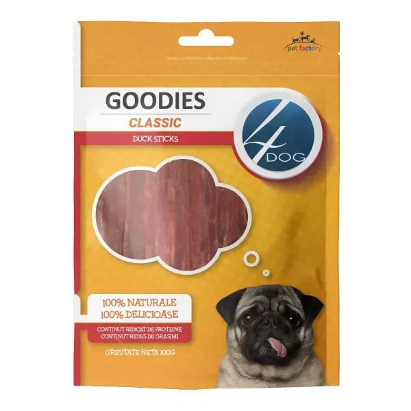 Recompense pentru câini 4Dog Goodies Bețe de rață 100g