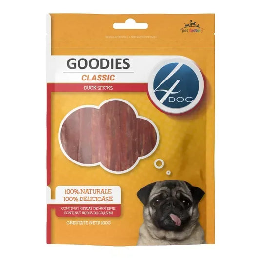 Recompense pentru câini 4Dog Goodies Bețe de rață 100g