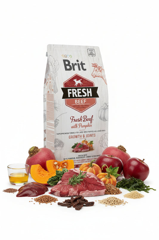 Hrana uscata pentru caini Brit Fresh Puppy Beef & Pumpkin 12kg