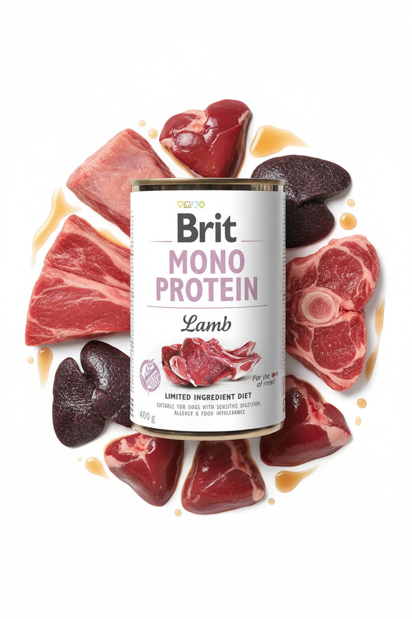 Brit Mono Protein Lamb 400g – hrană umedă pentru câini cu miel