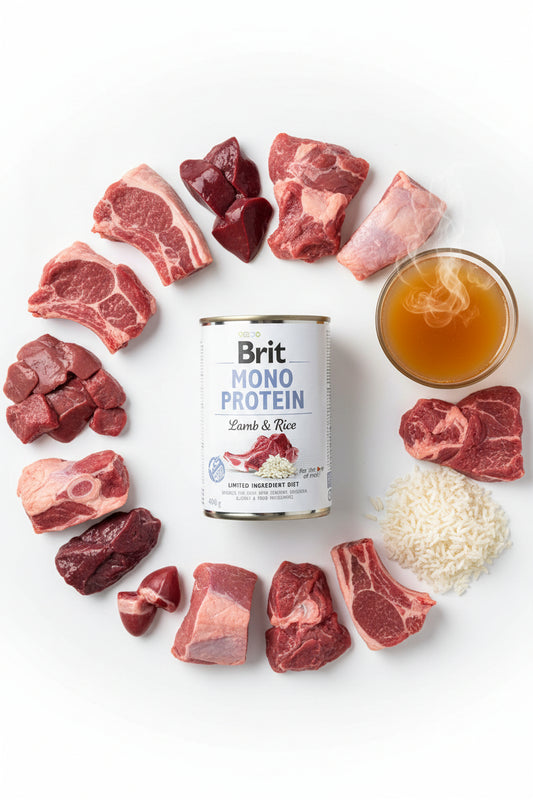 Hrana umeda pentru caini Brit Mono Protein Lamb & Rice 400g