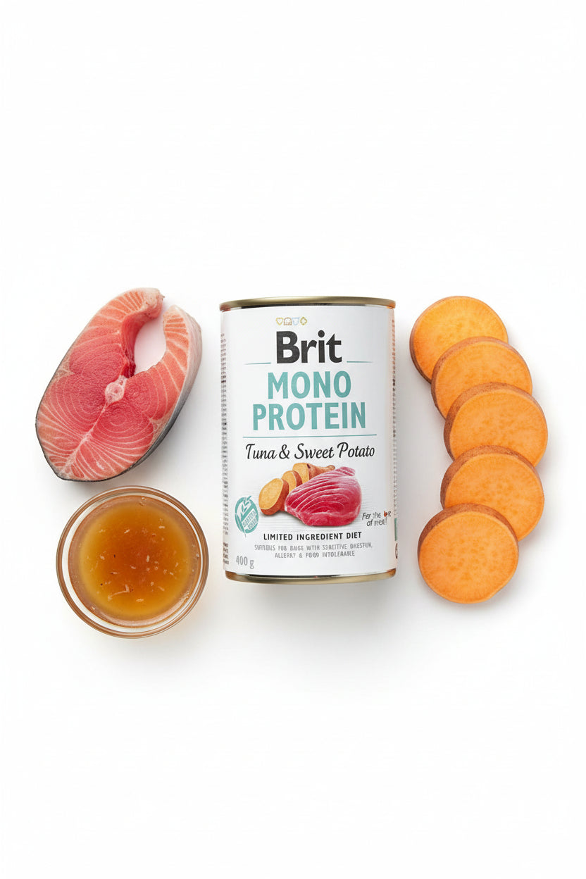 Hrana umeda pentru caini Brit Mono Protein Tuna 400g