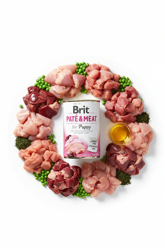 Hrana umeda pentru caini Brit Pate & Meat cu pui si curcan 400g
