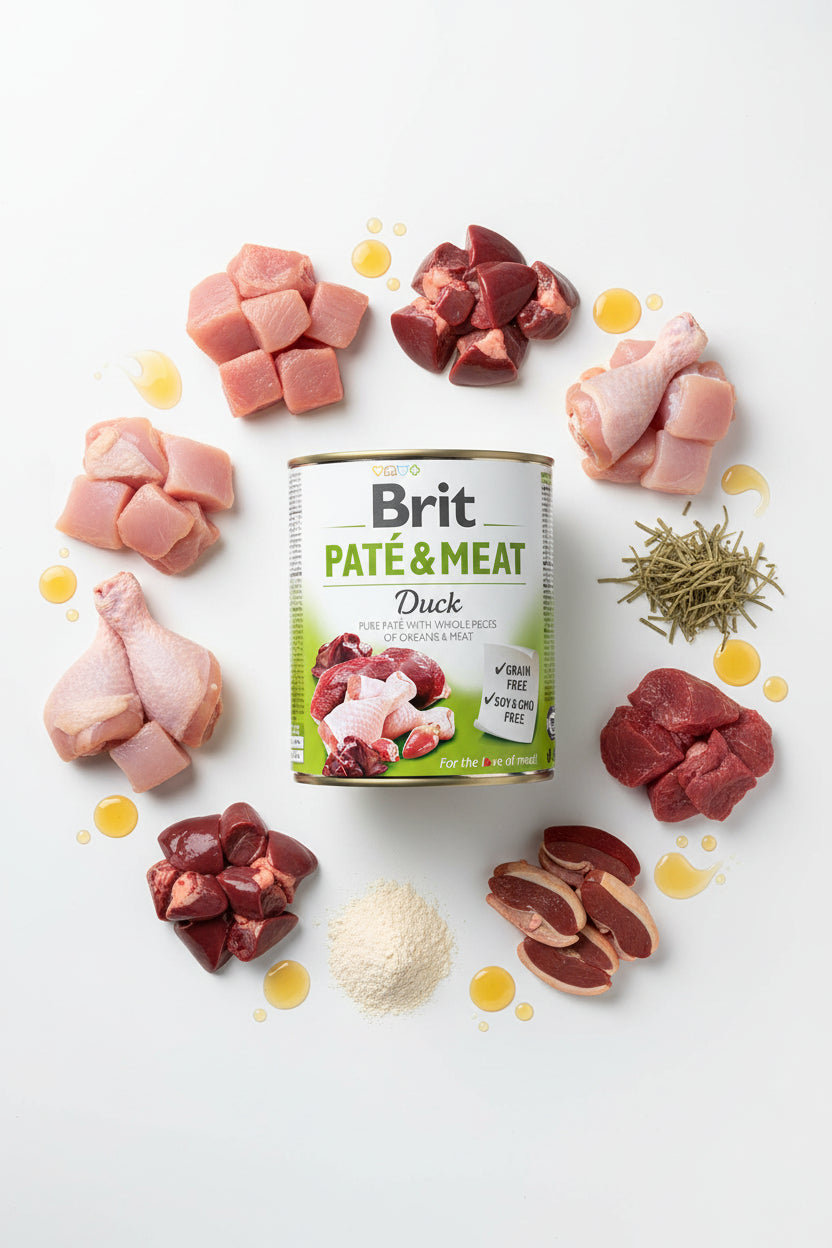 Hrana umeda pentru caini Brit Pate & Meat Duck 800g