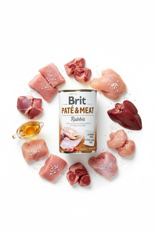 Hrana umeda pentru caini Brit Pate & Meat Rabbit 400g