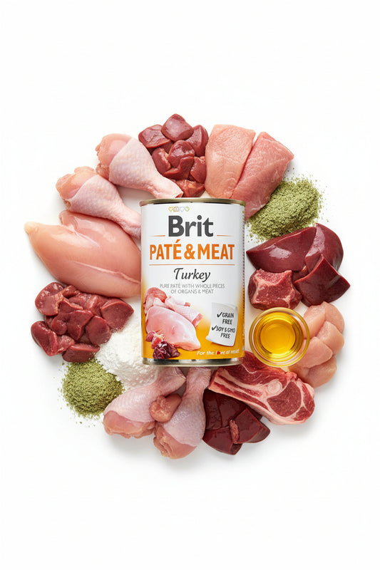 Hrana umeda pentru caini Brit Pate & Meat cu curcan 400g