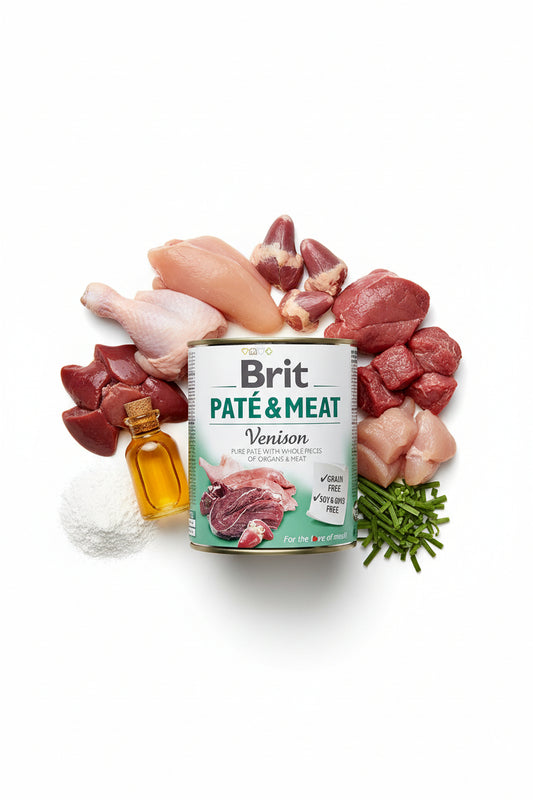 Hrana umeda pentru caini Brit Pate & Meat Venison 800g