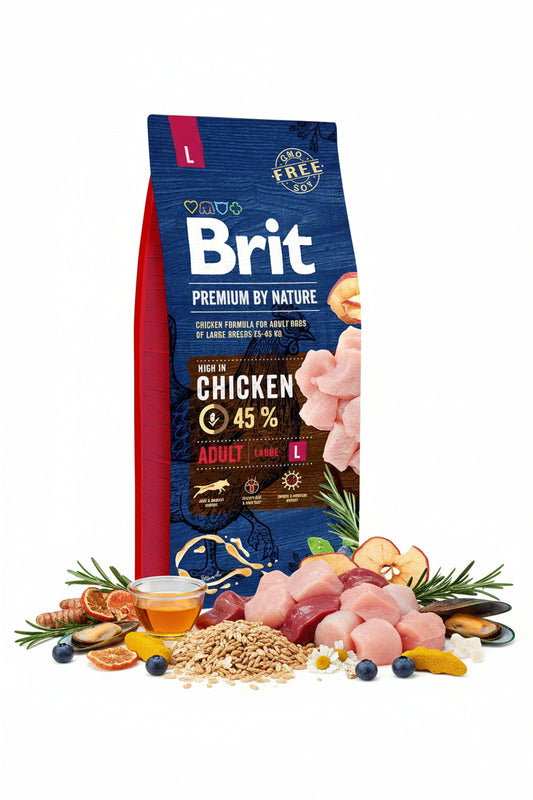 Brit Premium By Nature Adult L 15kg hrană câini adulți, sac mare