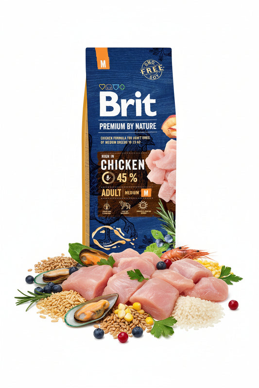 Brit Premium By Nature Adult M 15kg – hrană uscată pentru câini adulți, 15 kg