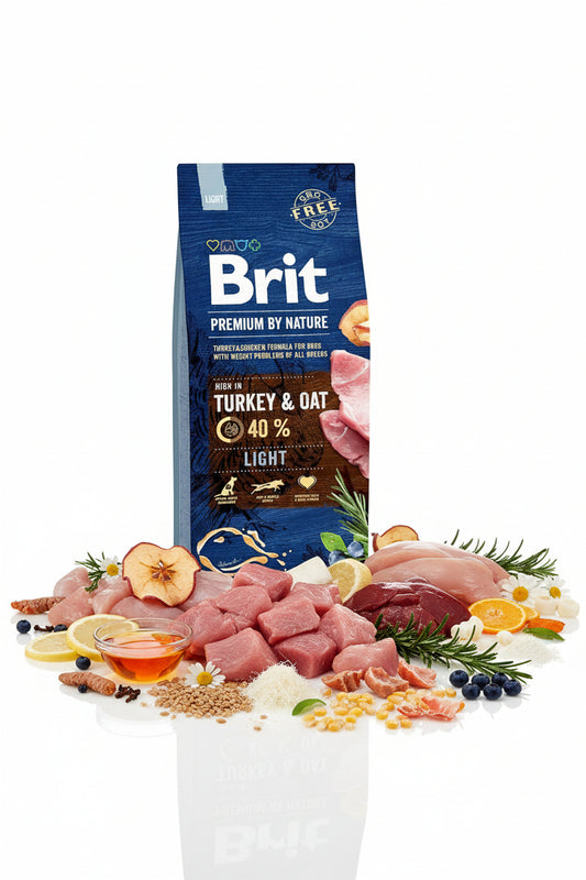 Hrana uscata pentru caini Brit Premium Light Turkey & Oat 15kg