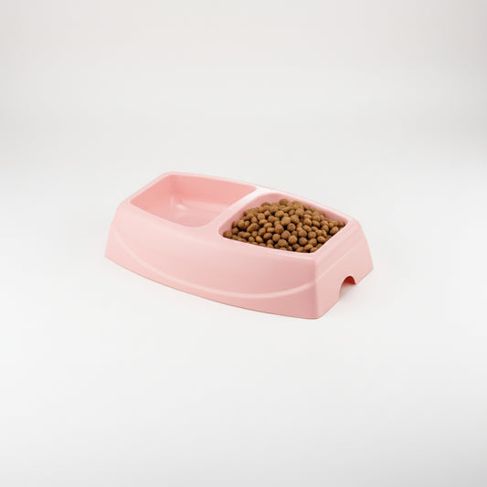 Bol dublu pentru câini mici și pisici 4Dog, Roz, 2x0.40L