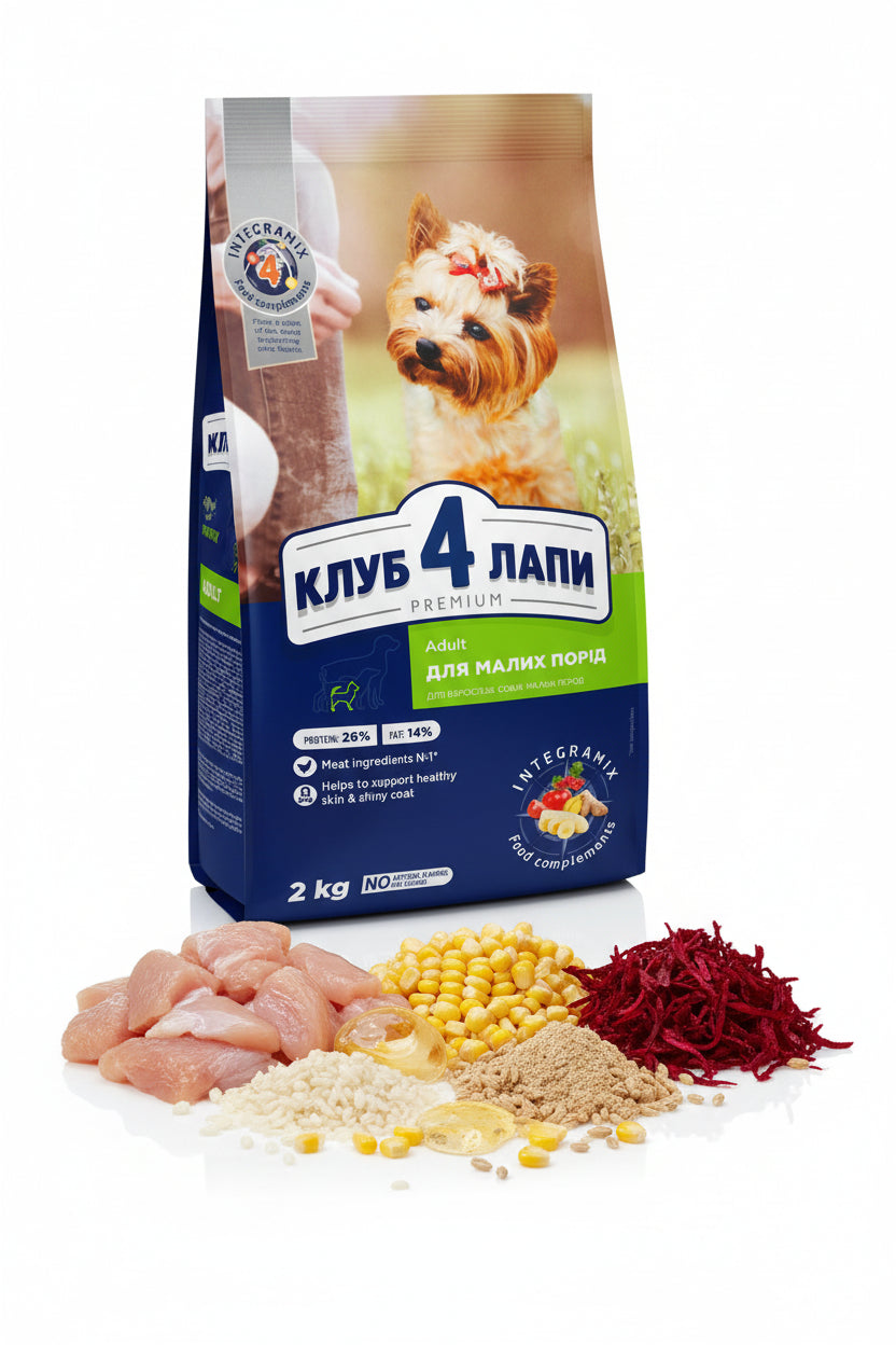 Club 4 Paws Adult Small Breeds Pui 2kg hrană câini mici