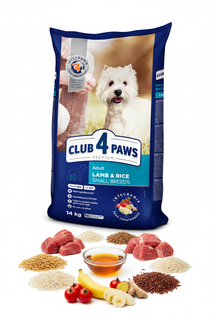 Club 4 Paws Adult Small Breeds Miel și Orez 14kg hrană câini mici