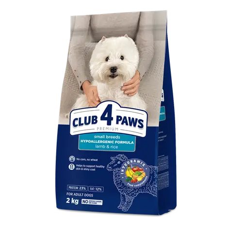 Hrana uscată pentru câini Club 4 Paws Adult Small Breeds Lamb & Rice 2kg