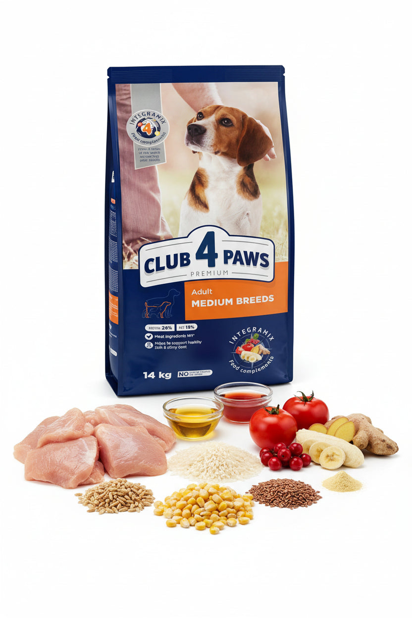 Club 4 Paws Premium Adult Medium 14kg hrană pentru câini adulți, mărime medie