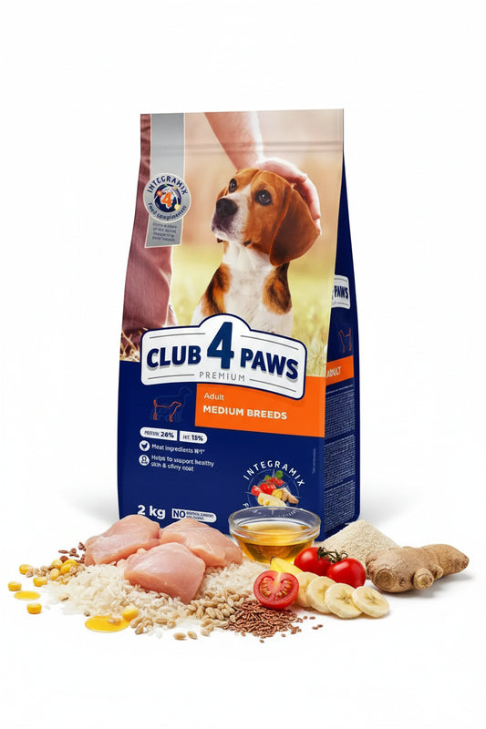 Club 4 Paws Premium Adult Medium 2kg hrană uscată câini adulți medii