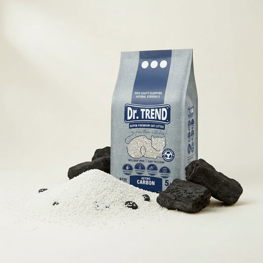 Așternut bentonitic Dr.Trend, cu granule de cărbune activ 5L/4.3kg
