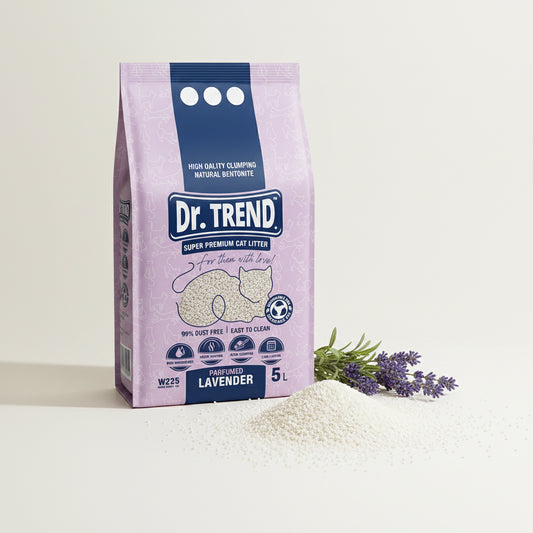 Așternut bentonitic Dr.Trend cu aromă de lavandă, 5L/4.3kg