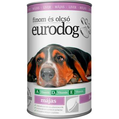 Eurodog — консервированный корм для взрослых собак с печенью 1240 г