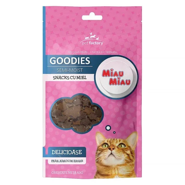 Recompense pentru pisici Miau Miau Snacks Steluțe cu miel, 60g