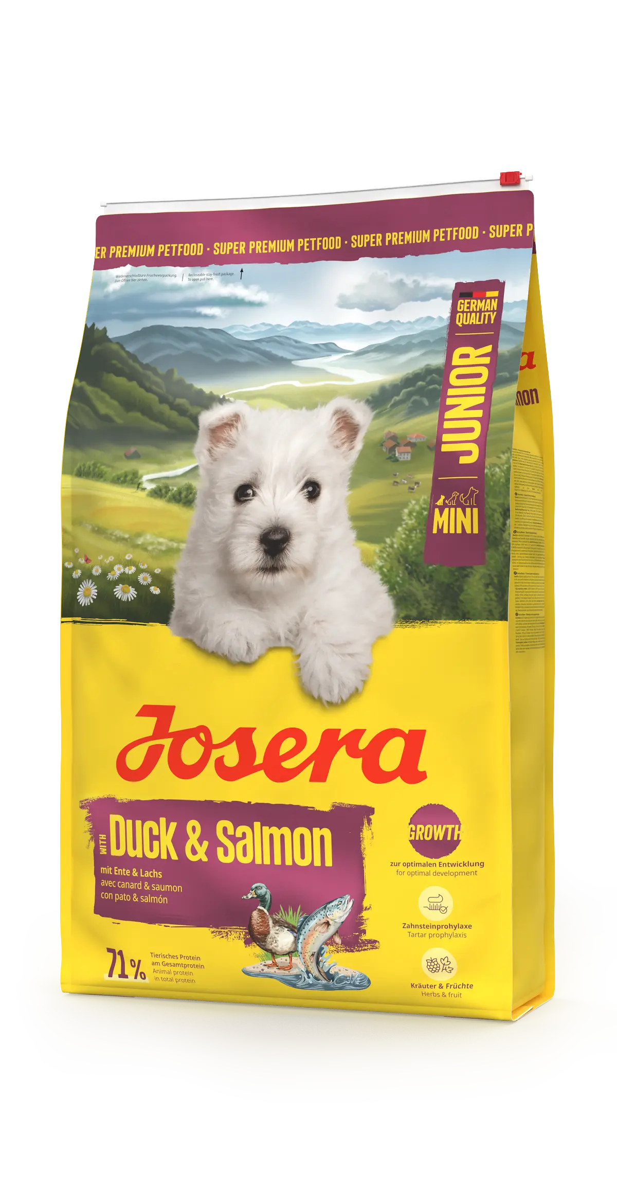 Hrana uscata pentru caini Josera Mini Junior Duck & Salmon 900g