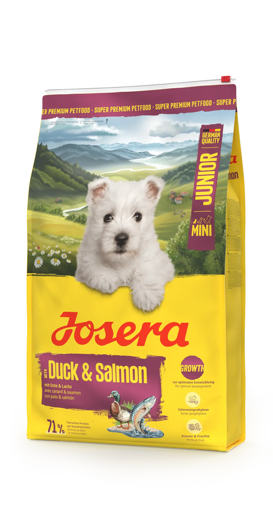 Hrana uscata pentru caini Josera Mini Junior Duck & Salmon 900g