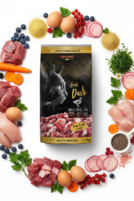 hrana uscata fara cereale pentru pisici Leonardo Fresh Duck & Chicken