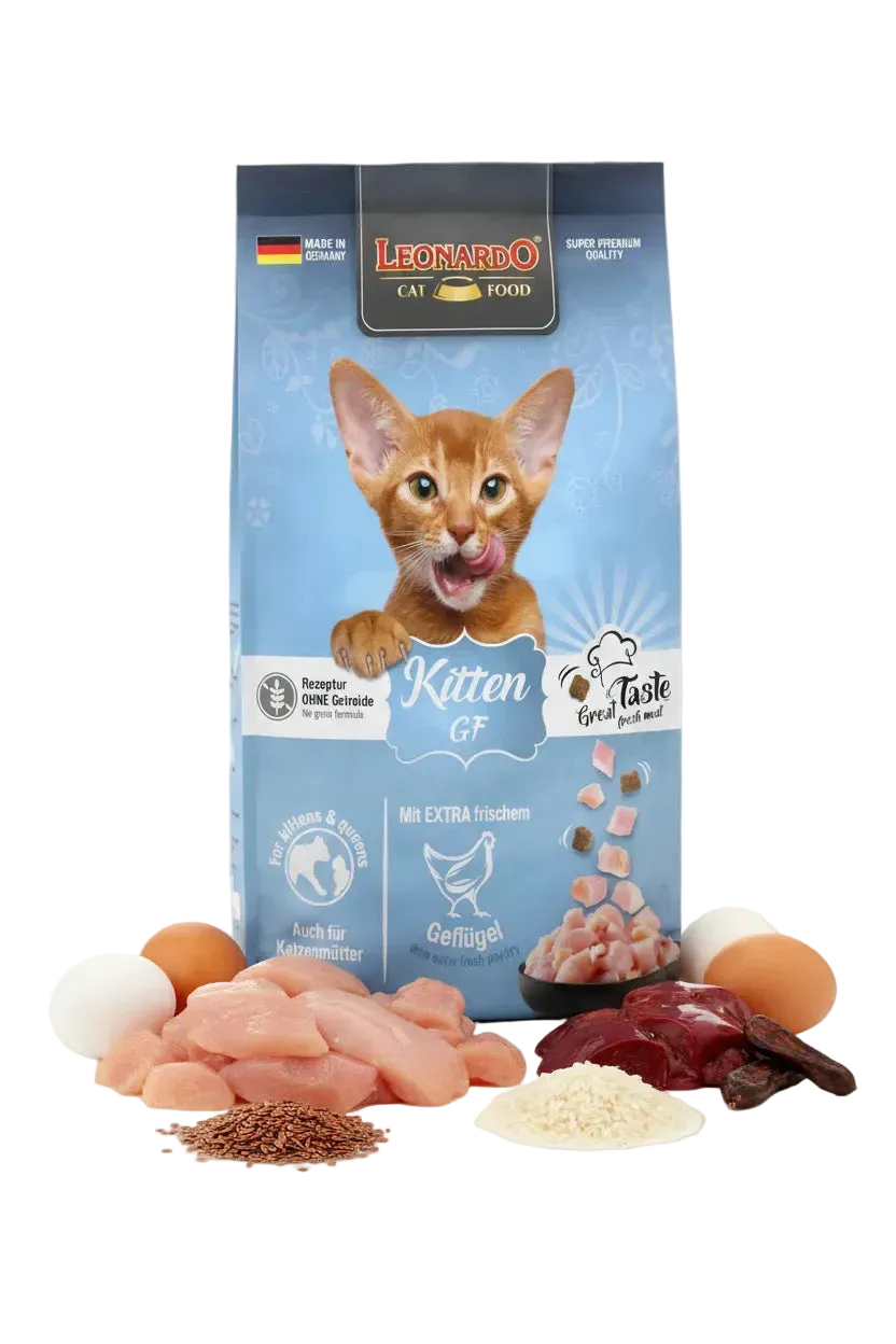hrana uscata fara cereale pentru pisoi Leonardo Kitten Grain Free Poultry