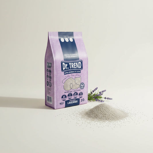 Așternut bentonitic Dr.Trend cu aromă de lavandă, 10L/8.6kg
