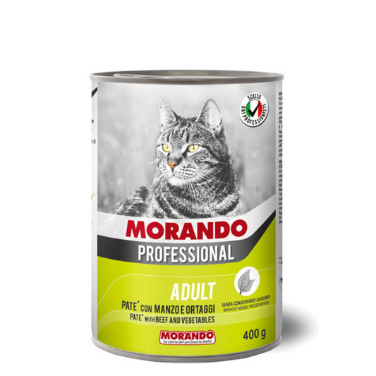 Hrana umeda pentru pisici Morando Adult Pate cu Vita si Legume 400g